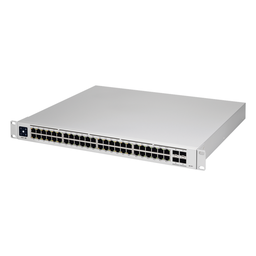 UniFi Switch USW-Pro-48-POE Gen2, Capa 3 de 48 puertos PoE 802.3at/bt + 4 puertos 1/10G SFP+, 600W, pantalla informativa