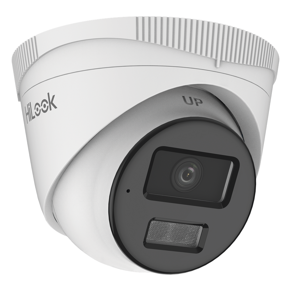 [Dual Light] Turret IP 4 Megapixel  / Lente 2.8 mm / 20 mts IR + 20 mts Luz Blanca / Micrófono Integrado / ACUSENSE Lite / Exterior IP67 / PoE / dWDR / H.265+ / ONVIF