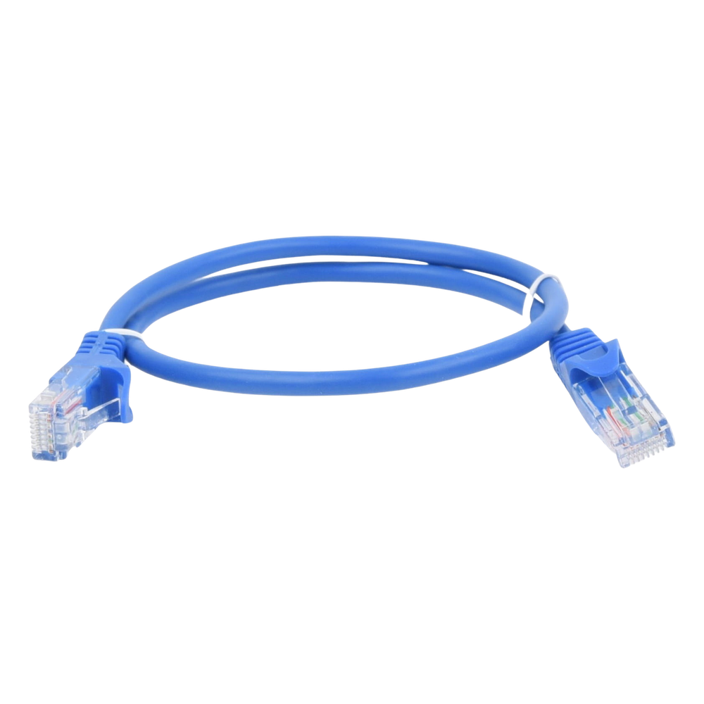 Cable de Parcheo UTP Cat5e - 0.5 Metros (1.64 Pies) - Azul