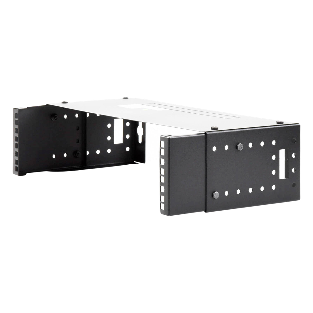 Rack Abierto de montaje en Pared, de 19in,  Profundidad Ajustable (8" a 12") de 2.5  Unidades de rack, con Capacidad de Crecimiento.