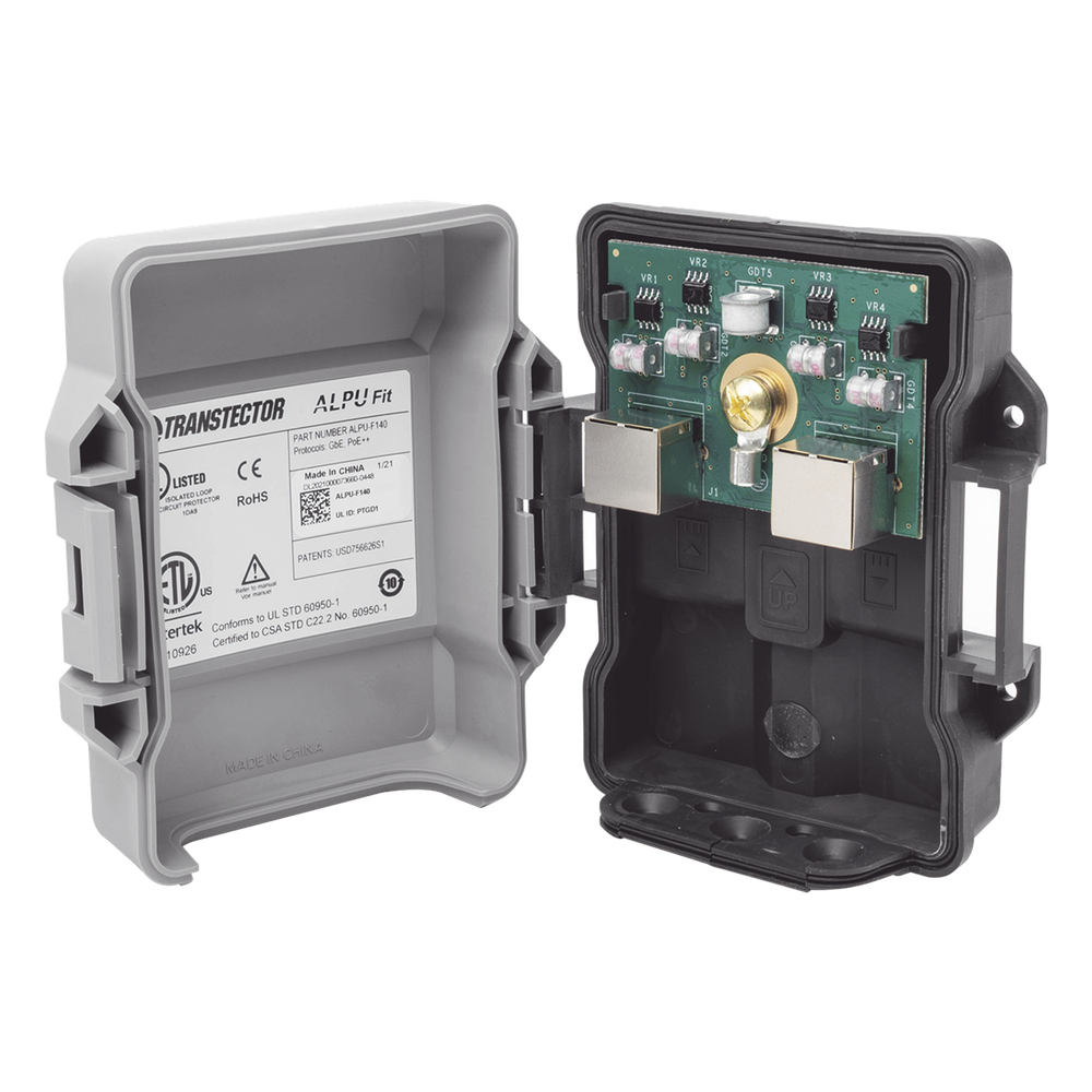 Protector PoE Exterior Gigabit / Tecnología Híbrida SASD+GDT / 100W PoE++ / RJ45 Blindado / IP65 / Enlaces Inalámbricos