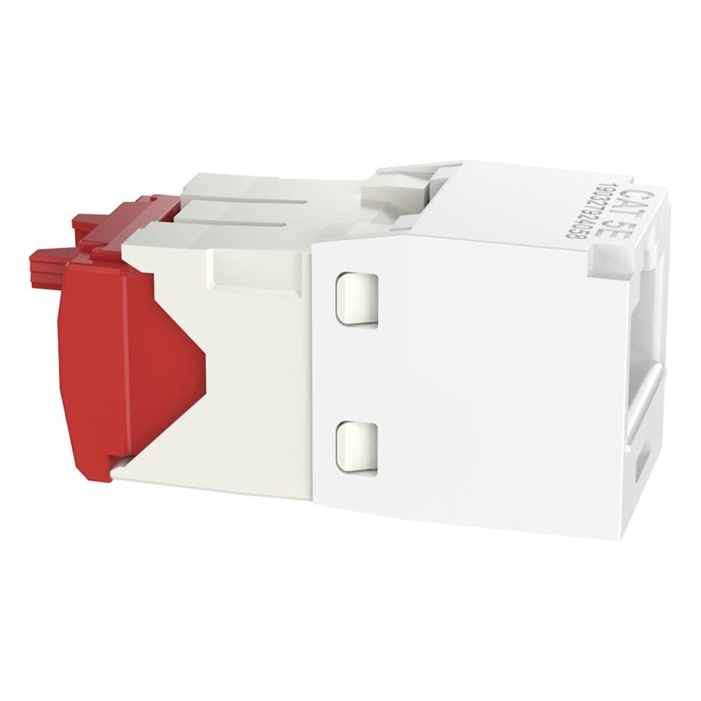Conector Jack RJ45 Estilo TG, Mini-Com, Categoría 5e, de 8 Posiciones y 8 Cables, Color Blanco