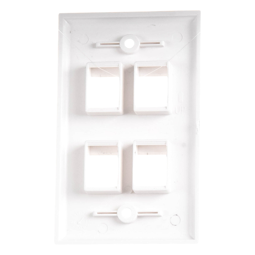 Placa de Pared de 4 Puertos, Keystone, Color Blanco