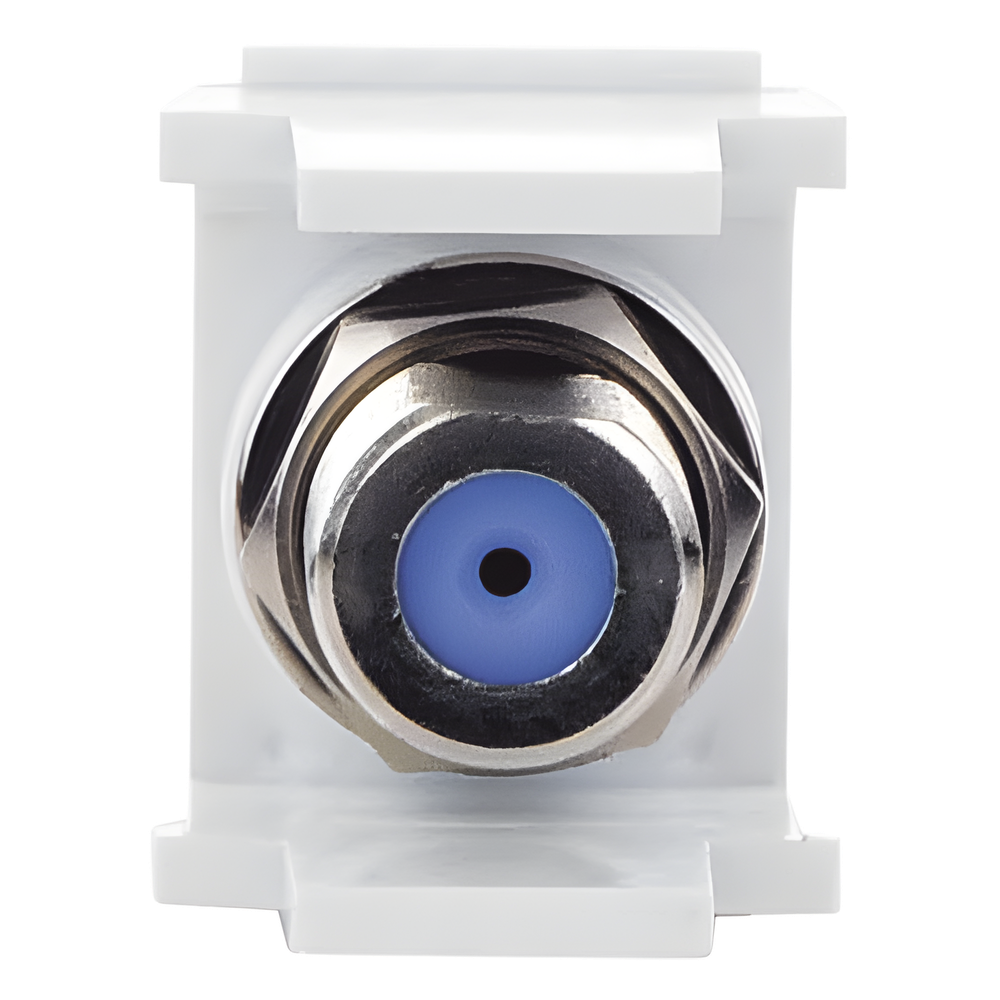 Módulo Acoplador Coaxial Tipo F, Keystone, de 75 Ohms, 3.0 GHz, Color Blanco