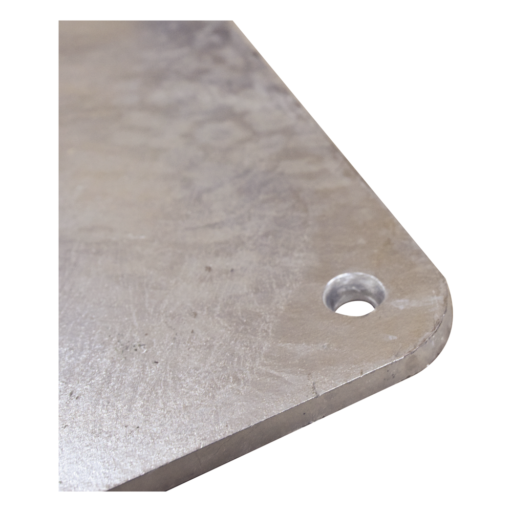 Base para Mástil Hasta 2" con Opresores, Base de 50 x 50 cm y Tubo de 80 cm Ced. 30. Galv. Inmersión.