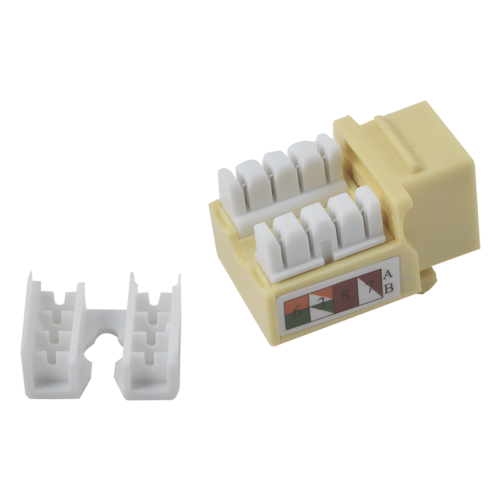 Módulo Jack Keystone Cat5e con Terminación 110 (Punchdown) para Faceplate - Color Amarillo