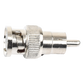 Adaptador en Línea para 75 Ohm, de Conector BNC Macho a RCA Macho en Aplicaciones de Audio-Video para Cámaras, Monitores y DVR's.