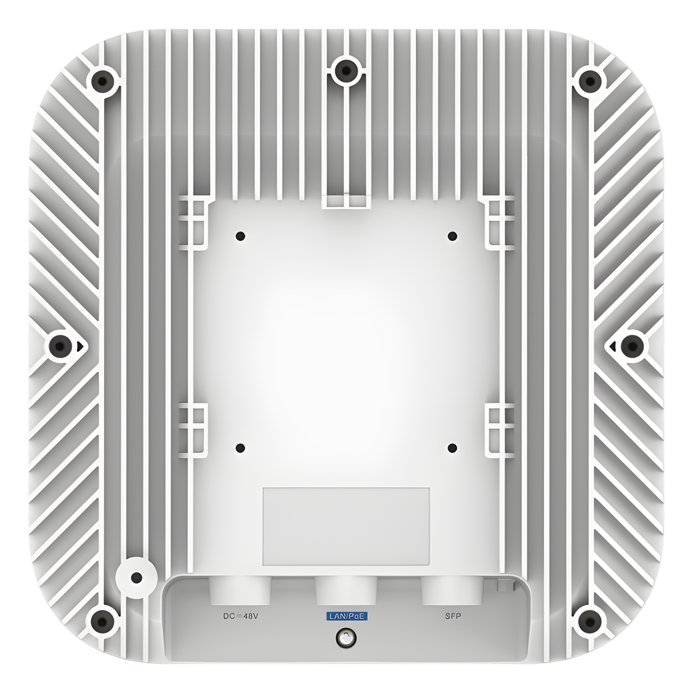 Punto de Acceso Mesh Wi-Fi 6 Industrial para Exterior Sectorial 60°, hasta 5.95 Gbps, MU-MIMO 4x4, Filtros Anti Interferencia y Auto Optimización con IA, puerto eth 2.5G y SFP