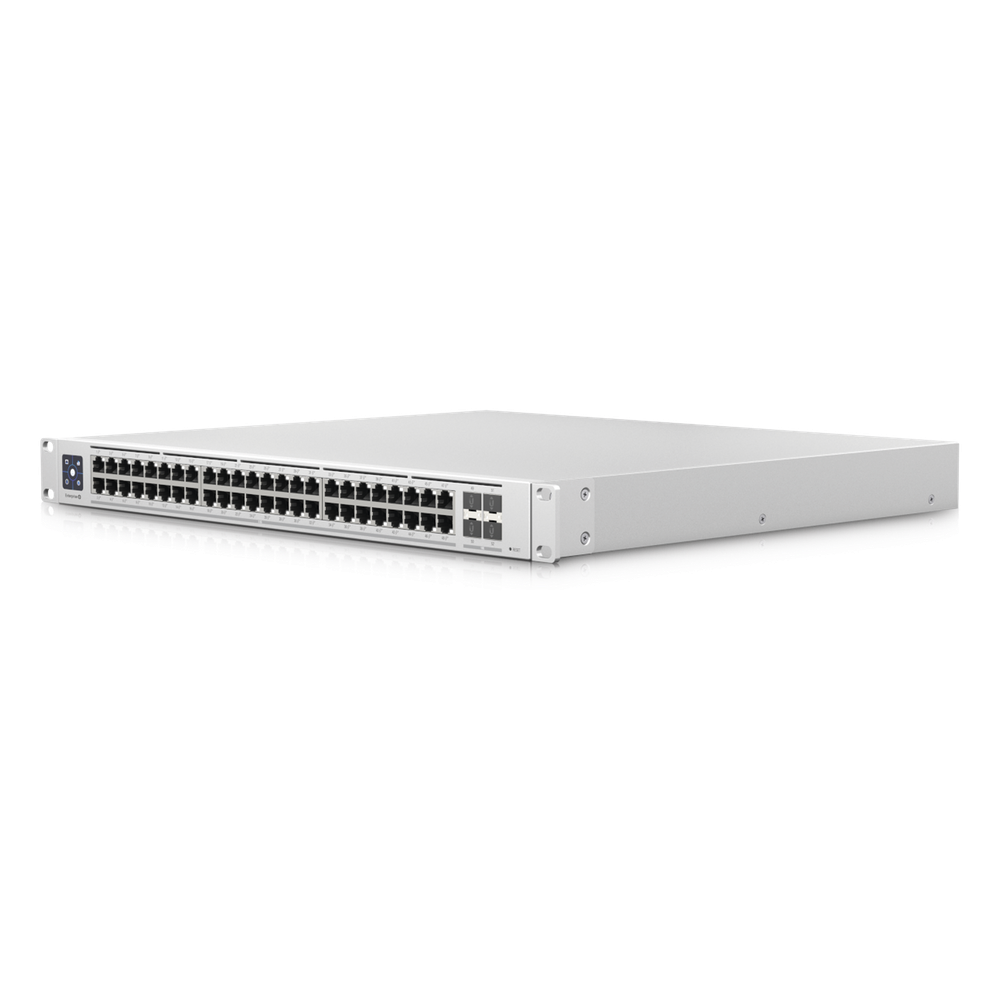 UniFi Switch Enterprise administrable capa 3, 48 puertos 2.5GbE RJ45 POE+, 4 puertos 10G SFP+, 720W, con pantalla táctil de 1.3"