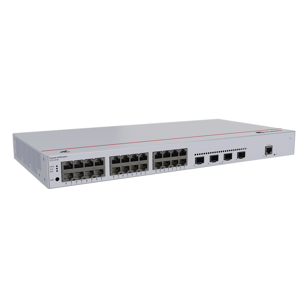Switch de Distribución/Core Gigabit Administrable  Capa 3 / 24 puertos 10/100/1000 Mbps  / 4 Puertos 10GE SFP+ Uplink / ERPS / Rutas Estáticas / iStack / Administración Nube Gratis