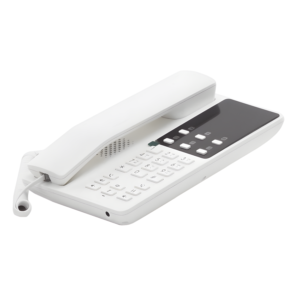 Teléfono IP Hotelero Wi-Fi, 2 líneas SIP con 2 cuentas, codec Opus, IPV4/IPV6, color blanco, con gestión en la nube GDMS