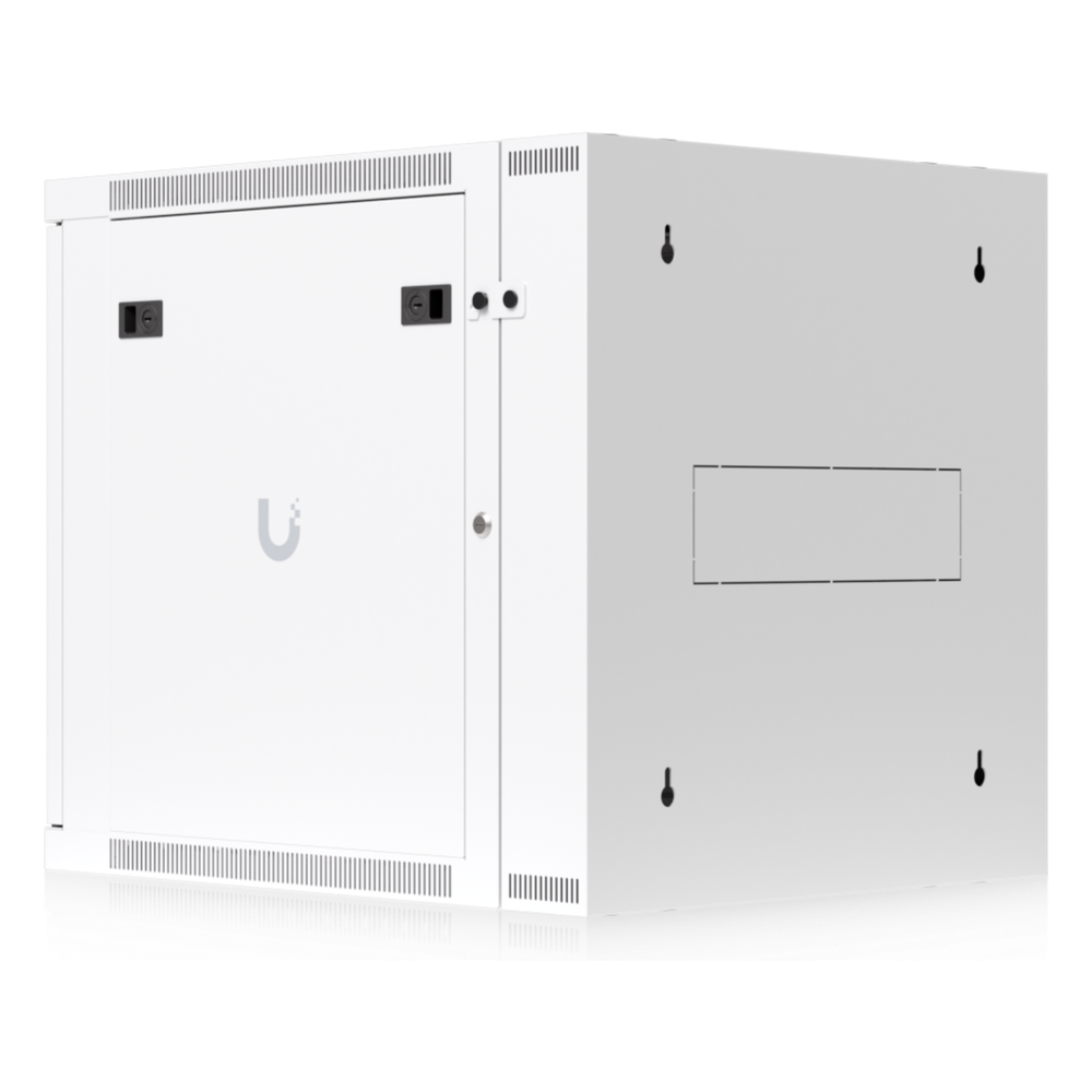 UACC Rack Cabinet 12U (600 x 703 mm) - Gabinete Cerrado para Montaje en Pared con Puerta Frontal Perforada, Puerta Trasera Abatible (Swing-Out) y Paneles Laterales Removibles con Llave