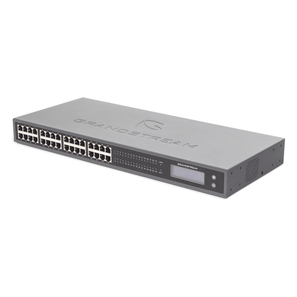 Adaptador VoIP GrandStream de 32 FXS 2 puertos telco 50 pins p/montaje en rack