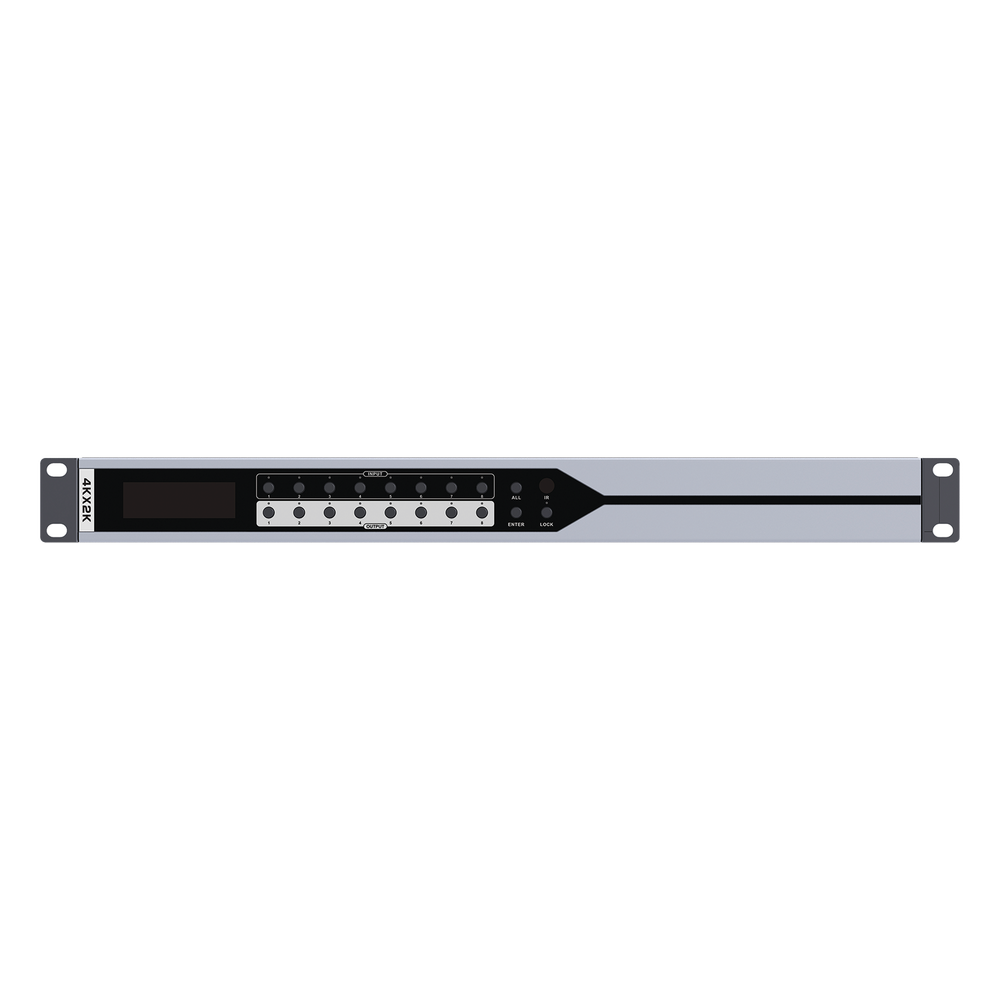 MATRICIAL DE VIDEO HDMI 8 x 8 / 8 Entradas y 8 Salidas en HDMI /  4K @ 30Hz / 10.2 Gbps / HDMI 1.4 / HDCP 1.4 / 3D / Conmutación por Botón, RS232 o Control Remoto / IDEAL PARA CENTROS DE MONITOREO, COMPARACION Y ANALISIS.