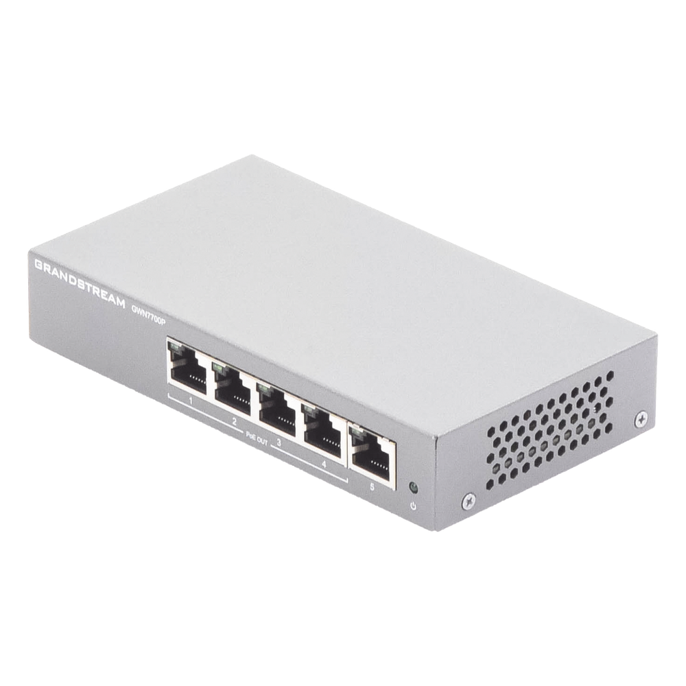 Switch PoE+ Gigabit No Administrable / 5 puertos 10/100/1000 Mbps / 4 puertos PoE+ / hasta 60W