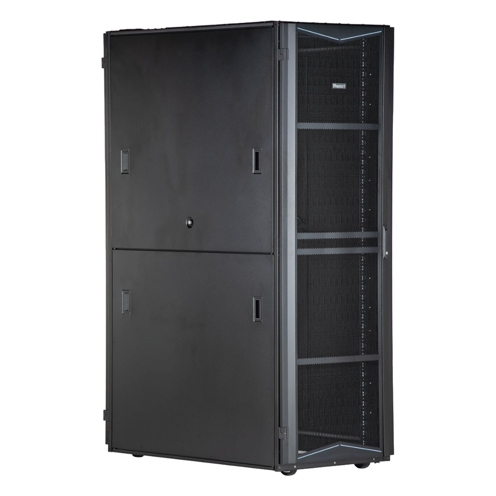 Gabinete FlexFusion para Centros de Datos, 42 UR, 800 mm de Ancho, 1070 mm de Profundidad, Fabricado en Acero, Color Negro