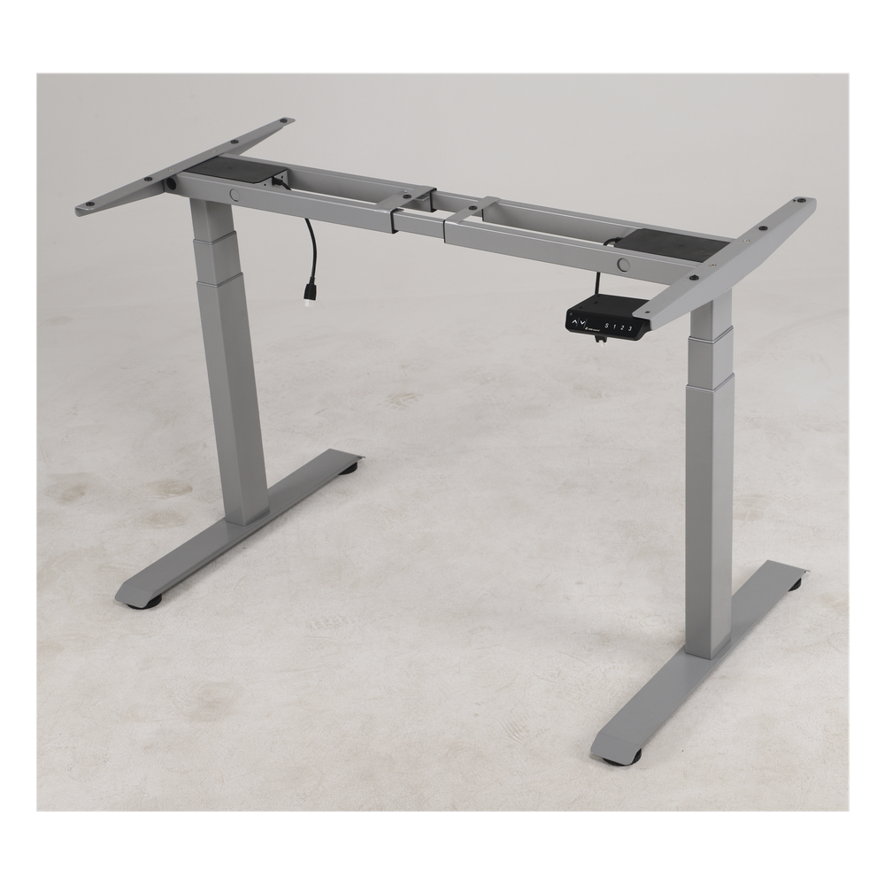 Base de Escritorio Motorizado Profesional / Altura Ajustable 60-125cm / Estructura Estable / Funcionamiento Suave / 3 Preset de Posiciones / Color Gris / Soporta hasta 100Kg de carga