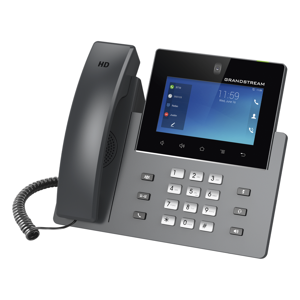 Videoteléfono IP GXV3450 para Android / Pantalla Táctil Capacitiva de 5 Pulgadas 1280 x 720 / Cámara CMOS de 2 Megapíxeles / Wi-Fi 5 y Bluetooth 5.0 / 16 Líneas SIP / PoE/PoE+ / Android 11 / Videoconferencia HD 720p