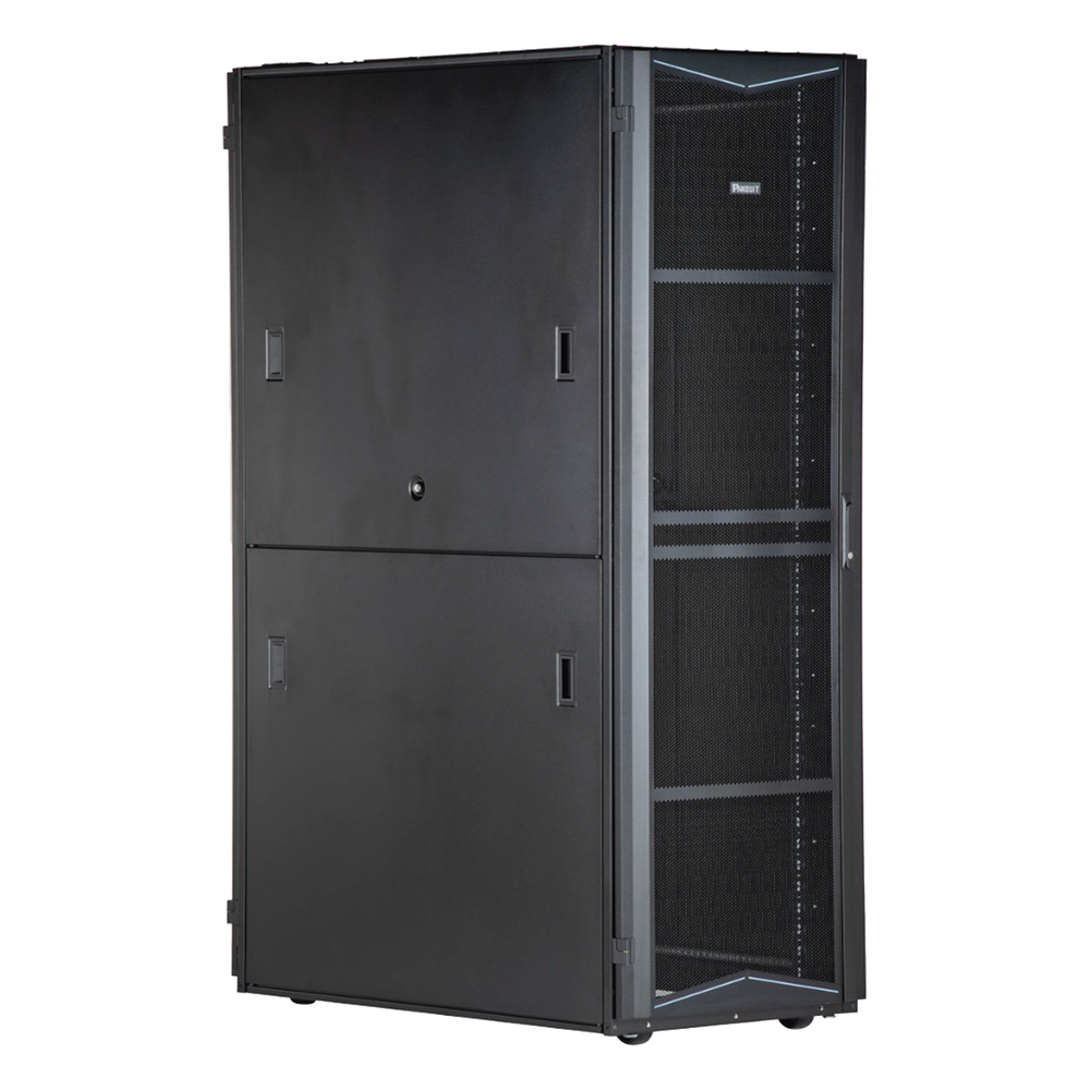 Gabinete FlexFusion para Centros de Datos, 42 UR, 800 mm de Ancho, 1200 mm de Profundidad, Fabricado en Acero, Color Negro