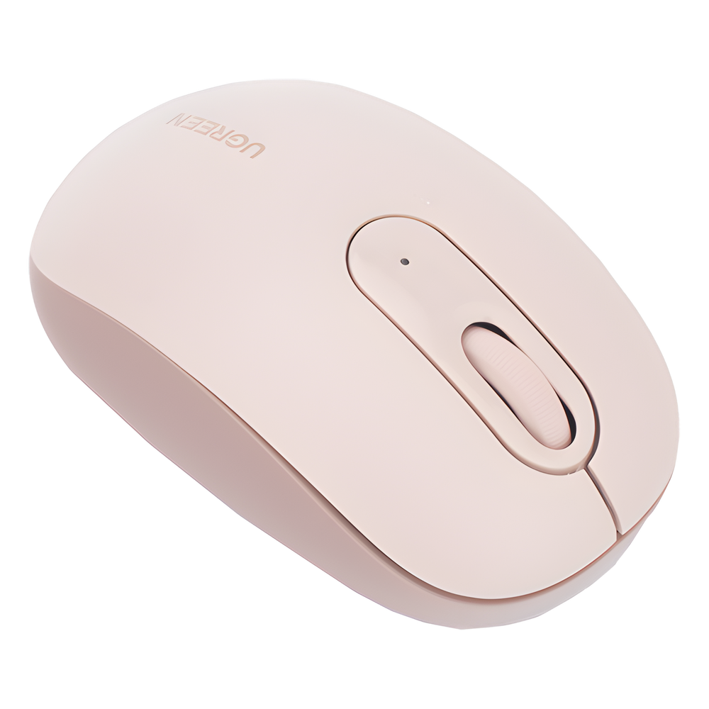 Mouse Inalámbrico 2.4G 800/1200/1600/2400 DPI | Función de 3 botones | Alcance 10m | Silencioso |  Ergonómico | Anti-caída y Anti-interferencias | Batería Alcalina AA incluida  | Color Dusty Pink.