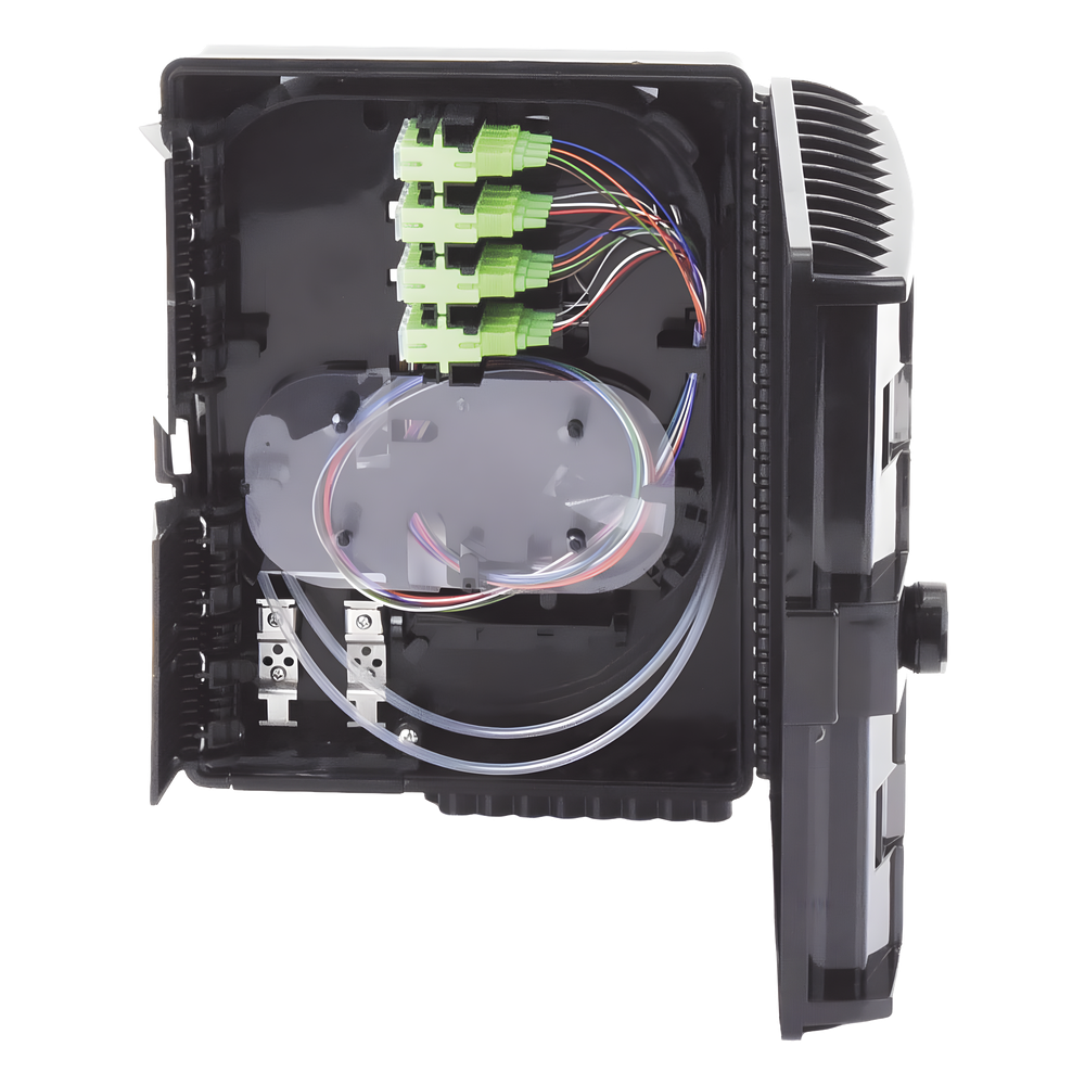 Cierre de Empalme para 24 Fusiones de Fibra Óptica, Interior/Exterior, con 16 Acopladores SC/APC y Splitter 1x16 SC/APC Incluido, IP65