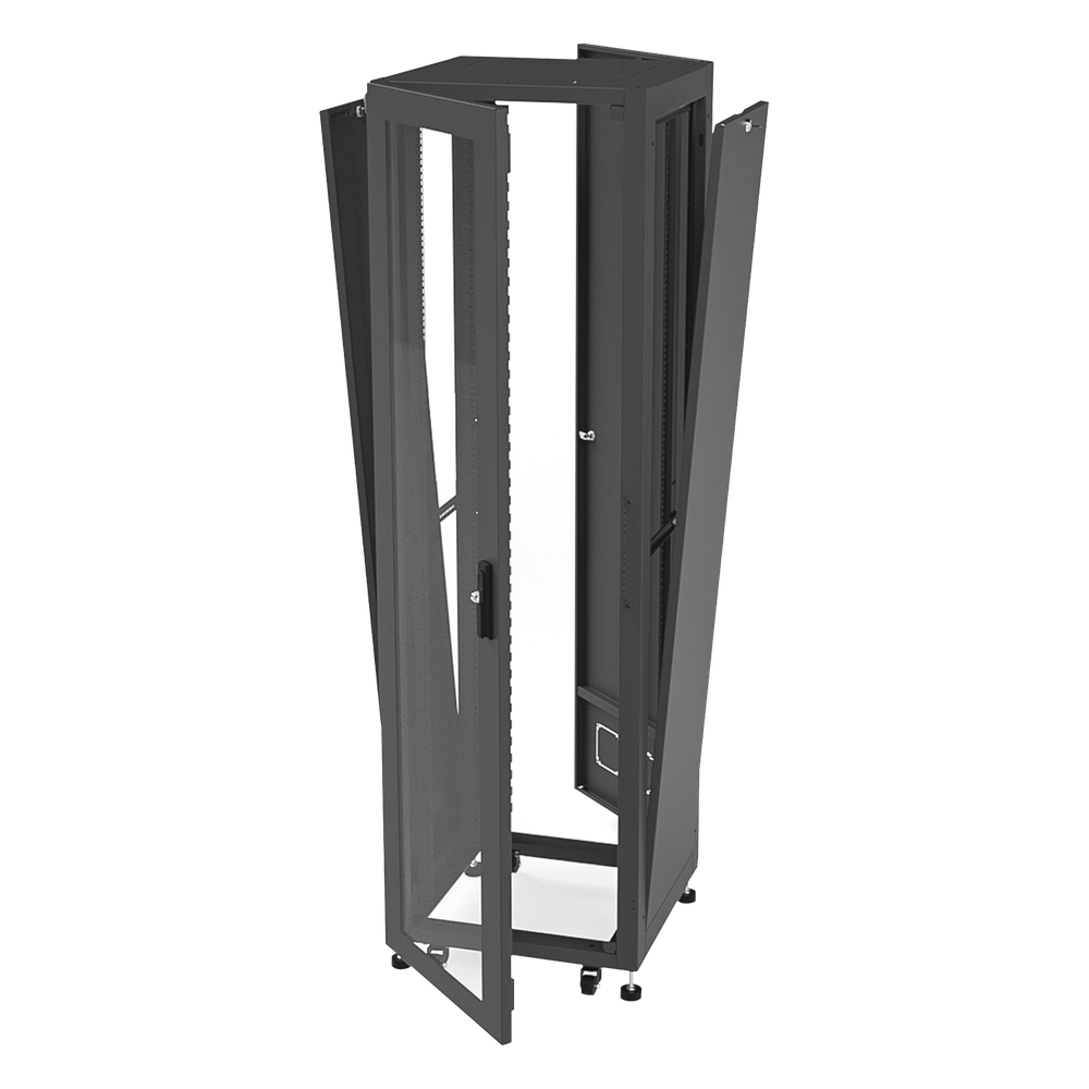 Gabinete para Telecomunicaciones Rack Estándar de 19", 42UR, 600 mm Ancho x 600 mm Profundidad. Fabricado en Acero, Se envía el Gabinete Armado.