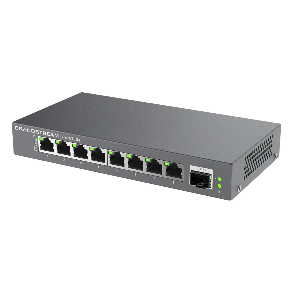 Switches de red Multi-Gigabit de 2.5G No Administrable / 8 Puertos RJ45 de 100/1000/2500Mbps / 1 puerto de fibra SFP+