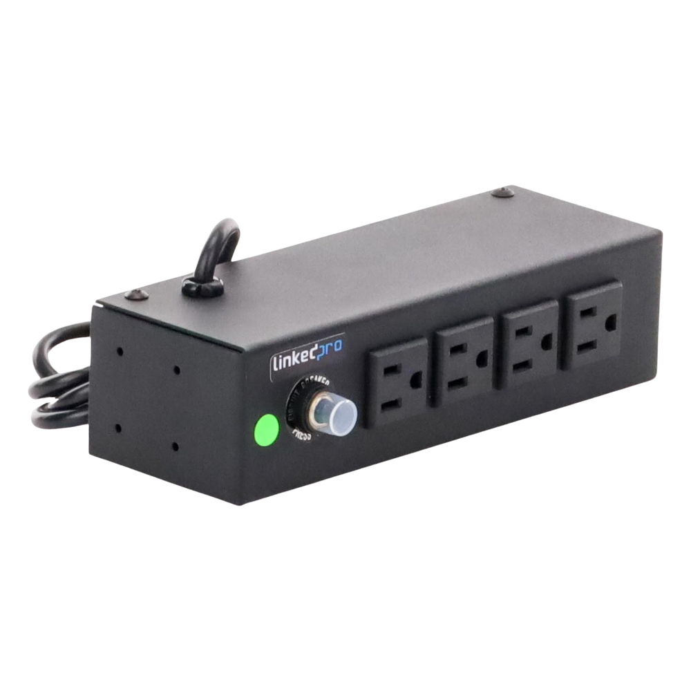 Tomacorriente de 4 Contactos (NEMA 5-15R) Voltaje Entrada/Salida: 120Vca/10A Max. Opción de Instalación en Escritorio o Pared