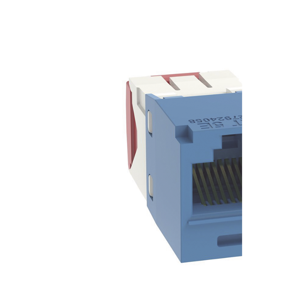 Conector Jack RJ45 Estilo TG, Mini-Com, Categoría 5e, de 8 Posiciones y 8 Cables, Color Azul