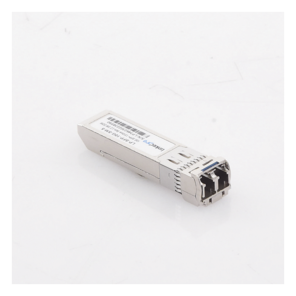 Transceptor Óptico SFP+ (Mini-Gbic) / Monomodo 1310 nm / 10 Gbps / 10GBASE / Conectores LC/UPC Dúplex / DDM / Hasta 5 km