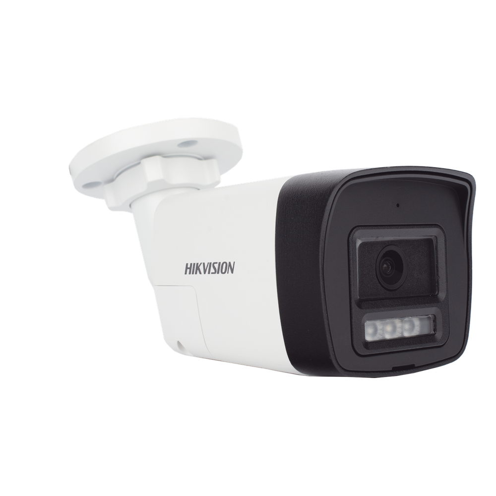 [Audio Bidireccional + Dual Light + ColorVu] Bala TURBOHD 2 Megapixel (1080p) / Lente 2.8 mm / 30 mts IR EXIR + 20 mts Luz Blanca / Micrófono y Bocina Integrado / Exterior IP67 / Metal / dWDR
