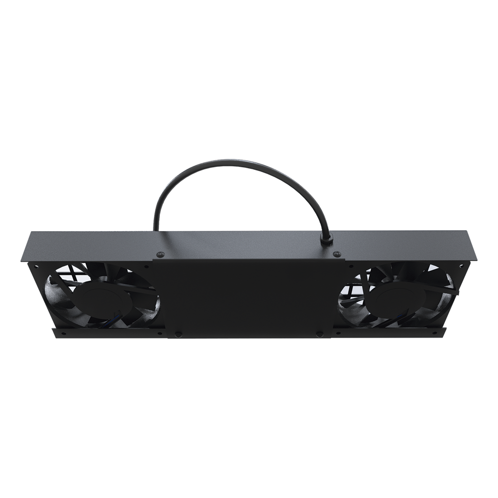 Kit de 2 Ventiladores (12 x 12 cm) con 3 Tomas de Corriente 110 Vca/50 Hz con Clavija