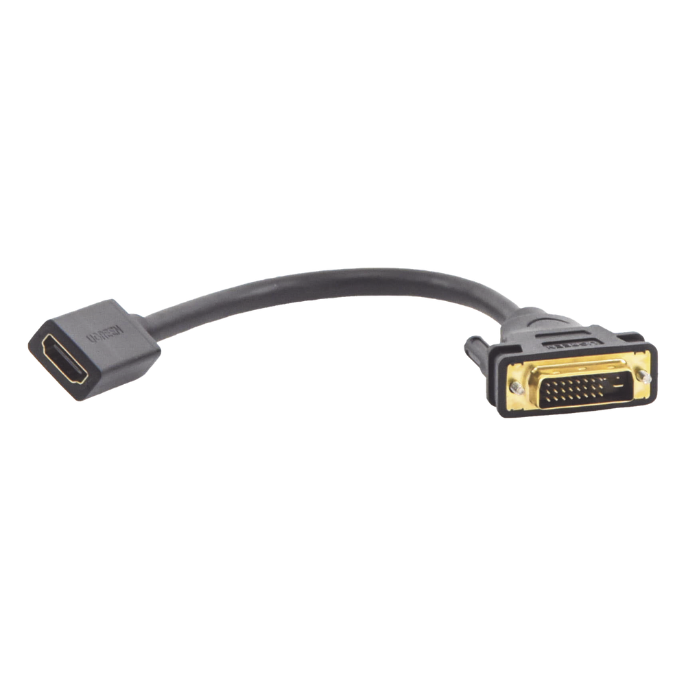 Convertidor DVI Macho a HDMI Hembra | Bidireccional | DVI 24+1 | 1080P@60Hz | Cable de 22 cm (8.66 Pulgadas) | Negro