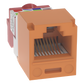 Conector Jack RJ45 Estilo T, Mini-Com, Categoría 5e, de 8 Posiciones y 8 Cables, Color Naranja