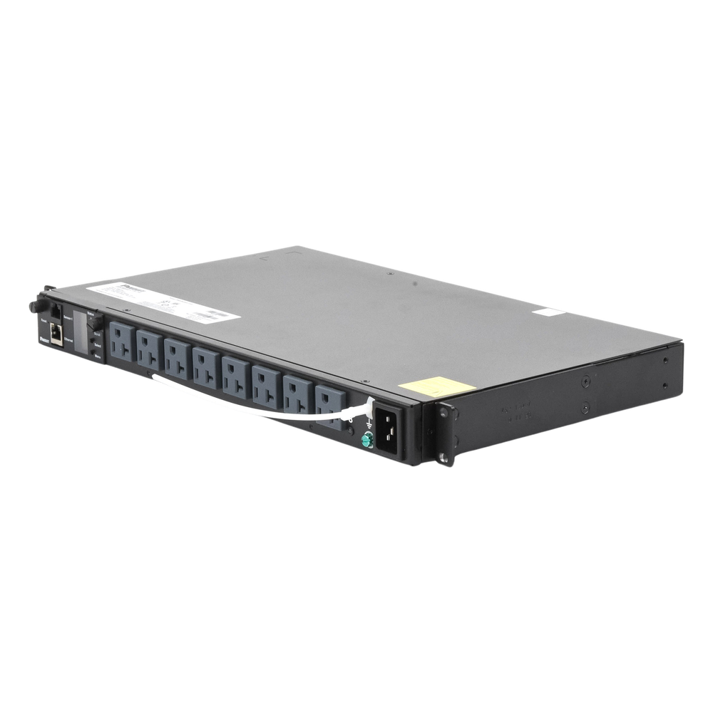 PDU Switchable y Monitoreable por Toma (MS) para Distribución de Energía, Enchufe de Entrada NEMA 5-15P, Con 8 Salidas 5-20R, Horizontal 19in, 120 Vca, 15 Amp, 1UR