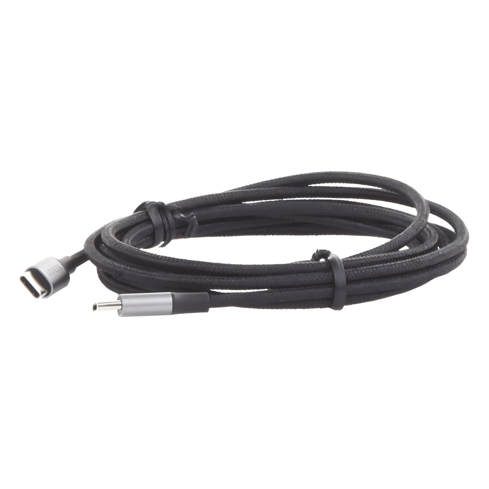 Cable USB-C a USB-C | 2 Metros (6.56 Pies) | Transferencia de Datos de 480 Mbps | Carga Rápida de Hasta 60W | QC 4.0/3.0/2.0 | PD3.0 | FPC | AFC | Protección Integrada | Caja de Aluminio | Nylon Trenzado | Color Negro