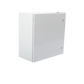 Gabinete de Acero IP66 Uso en Intemperie (600 x 600 x 300 mm) con Placa Trasera Interior Metálica y Compuerta Inferior Atornillable (Incluye Chapa y Llave T).