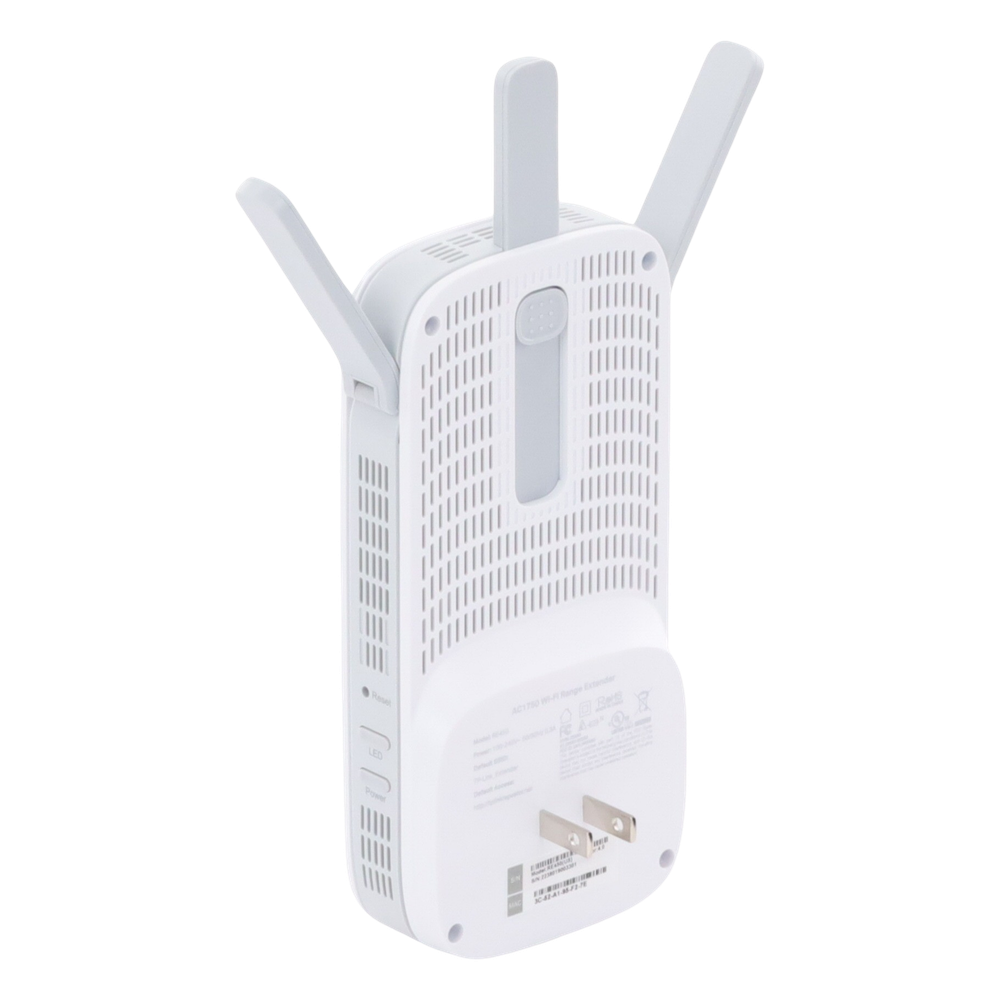 Repetidor / Extensor de Cobertura WiFi AC, 1750 Mbps, doble banda 2.4 GHz y 5 GHz, con 1 puerto 10/100/1000 Mbps, 3 antenas externas