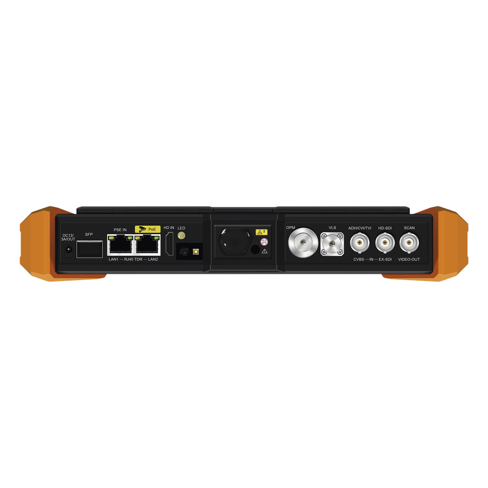 Tester Profesional Multifunción | Pantalla Táctil 7" | Láser Integrado | Cámara Integrada | Prueba IP/HD Coaxial | 4K/8K | H.265/H.265 | ONVIF | WiFi | Analizador de Cable | Medidor de Potencia Óptica y Red | TDR |