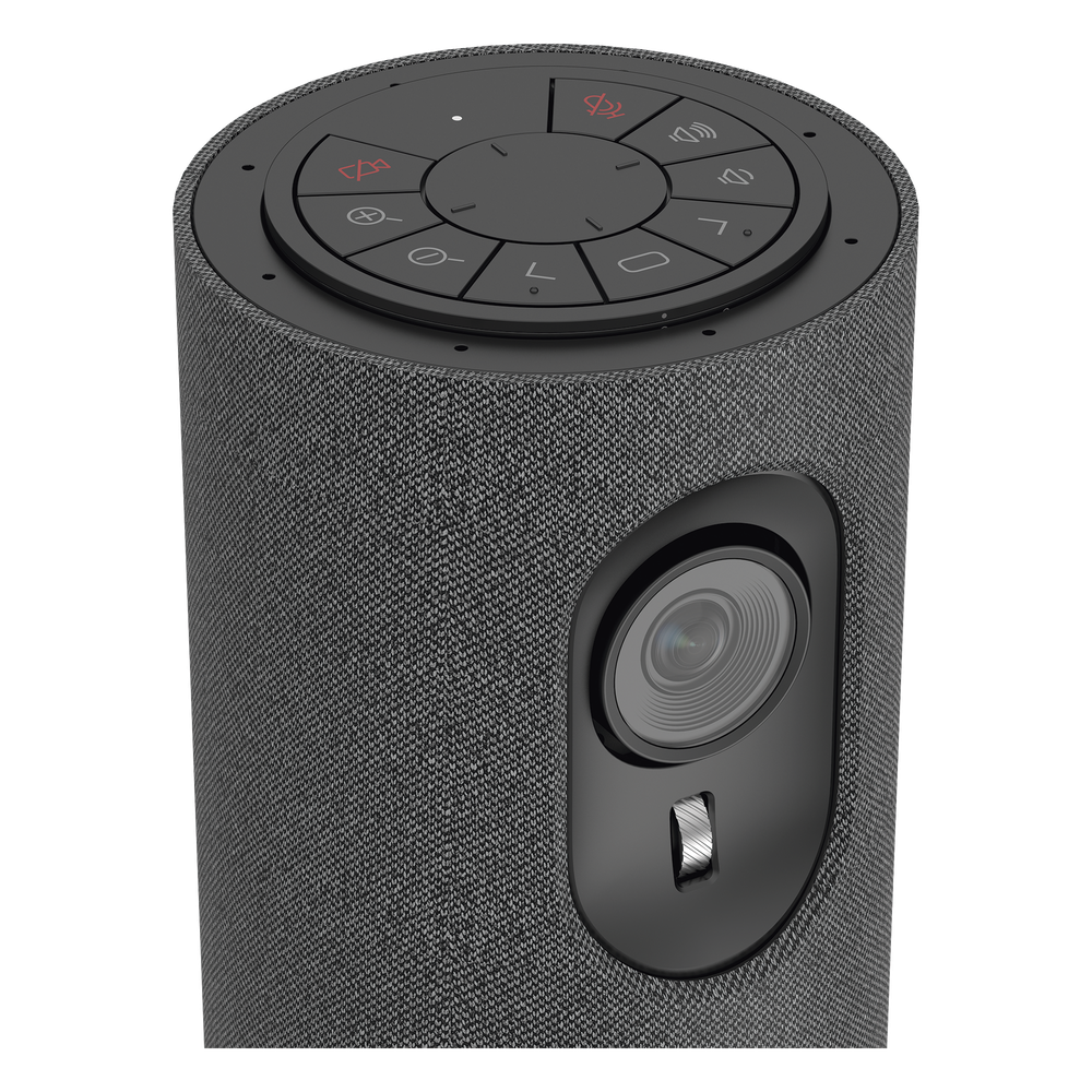Cámara de Videoconferencia Portátil / Resolución de 2 Megapixel (Full HD) / 4 Micrófonos / Altavoz 5 W / Conexión USB / Control Remoto / Plug and Play  / Movimiento PTZ