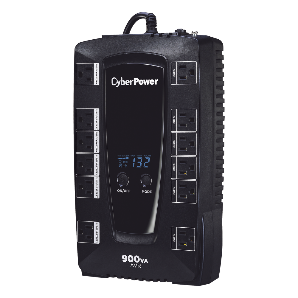 UPS de 900 VA/480 W, Topología Línea Interactiva, Entrada 120 Vca NEMA 5-15P, Tipo Gabinete Compacto, Con 12 Tomas NEMA 5-15R