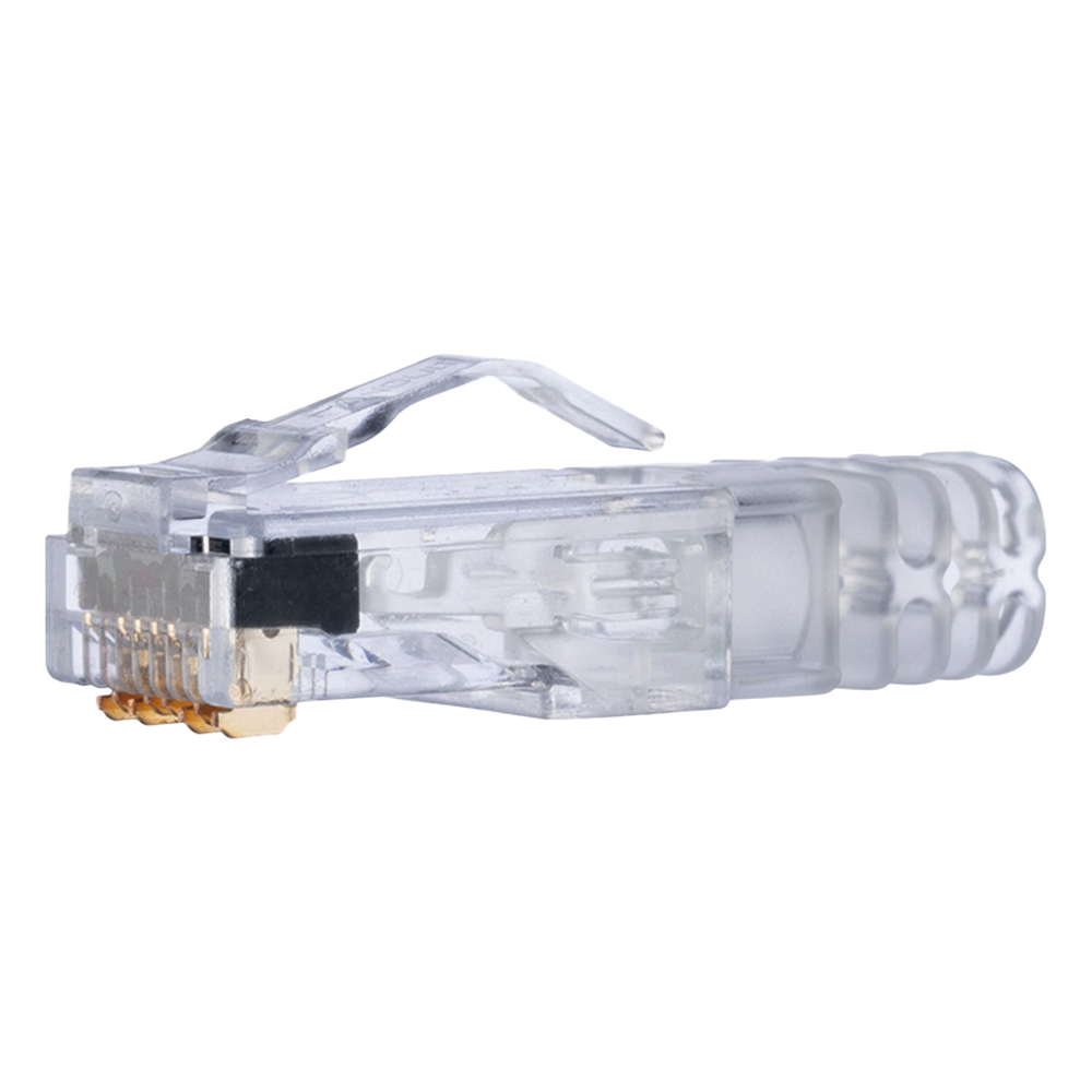 Plug RJ45 Cat6 de 3 Piezas, Para Cable UTP de Calibre 23-24 AWG, Chapado en Oro de 50 micras, Paquete de 100 Piezas