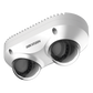 PanoVu Series / Lente Dual de 4 Megapixel / 2 Lentes Fijos de 2.8 mm / Recomendado para Pasillos o Esquinas / IP67 / IK10 / PoE / WDR 120 dB / 10 mts IR / Entrada y Salida de Audio y Alarma / MicroSD