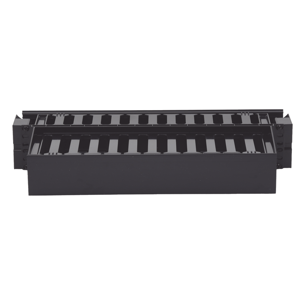 Organizador de Cables Horizontal PatchLink, Doble (Frontal y Posterior), Con Tapa Extendida, Para Rack de 19in, 2UR