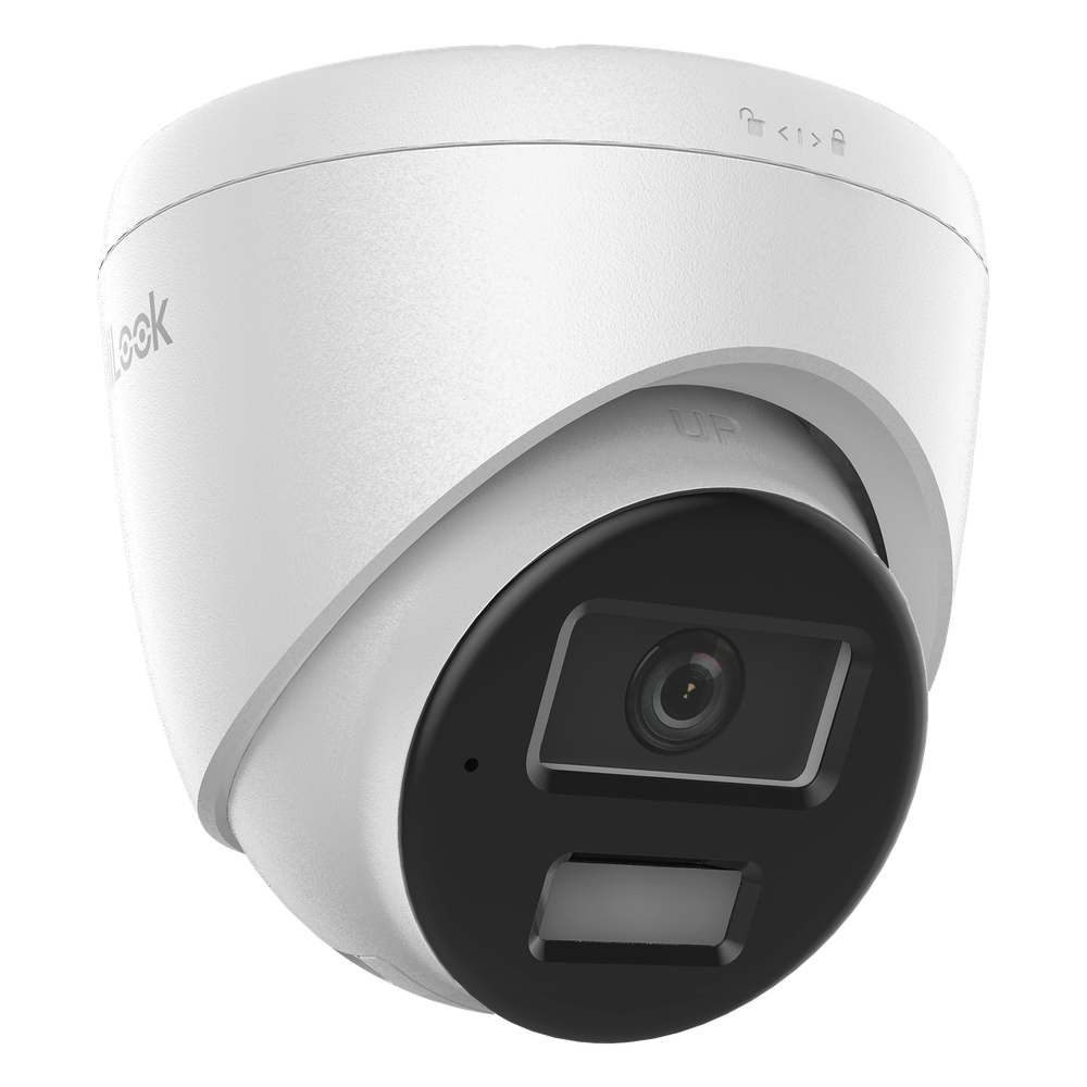 [Dual Light] Turret IP de 2 Megapixel   / Lente 2.8 mm /  Ángulo de visión 101° / 20 mts IR + 15 mts Luz Blanca / Micrófono Integrado / ACUSENSE Lite /  Exterior IP67 / PoE / dWDR / H.265+ / ONVIF