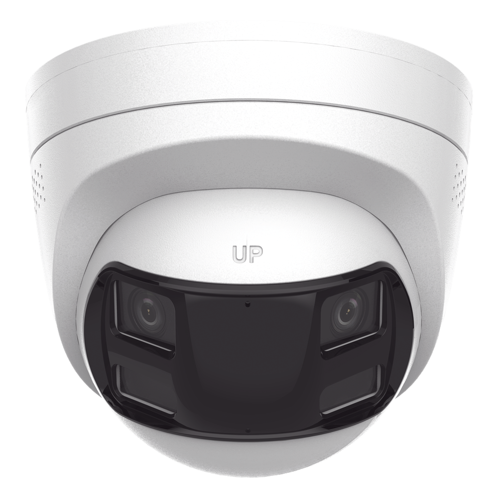 [Dual Light] Turret IP 8 Megapixel / Imagen Panorámica 180°/ PoE / Micrófono y Bocina Integrado / Exterior IP67 / Audio Bidireccional / Alarma Visual y Auditiva Integrada / Smart Supplement Light / Micro SD 512 GB