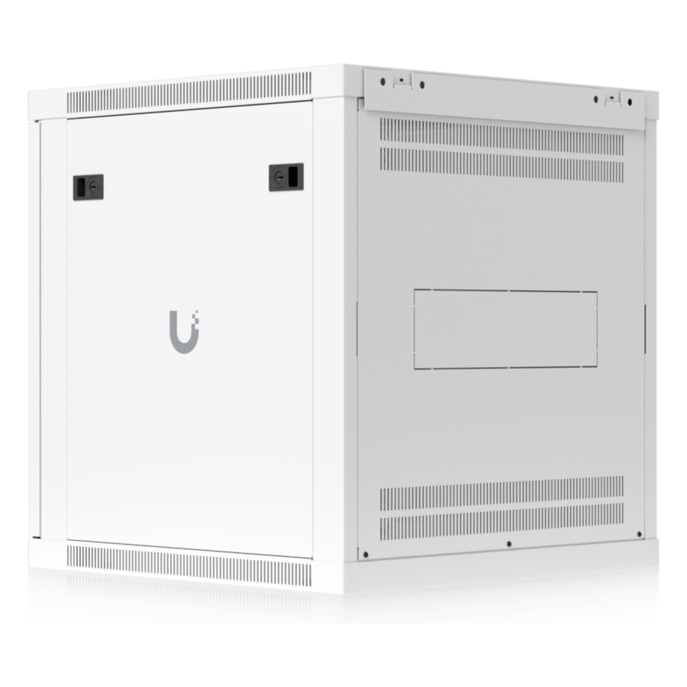 UACC Rack Cabinet 12U (598 x 600 mm) - Gabinete Cerrado para Montaje en Pared con Puerta Frontal de Vidrio Templado, Totalmente Ensamblado con Ventiladores Integrados y Paneles Removibles