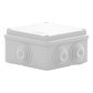 Caja Estanca de PVC Para Derivación y Conexión, 6 Entradas, Tapa Atornillada,100x100x50 mm (Área Interna), Uso Exterior IP55, Material que no Propaga el Fuego y Libre de Hálogenos