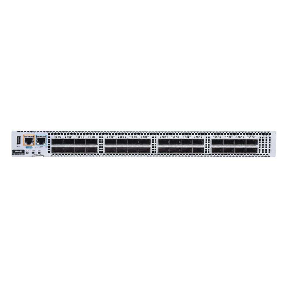 Switch Data Center 100GE / 32 Puertos QSFP28 100G / 6.4 Tbps 2030 Mpps / VXLAN EVPN Spine-Leaf L3 / RDMA PFC ECN Lossless Ethernet / BGP OSPF MLAG 1 RU Hot-Swap