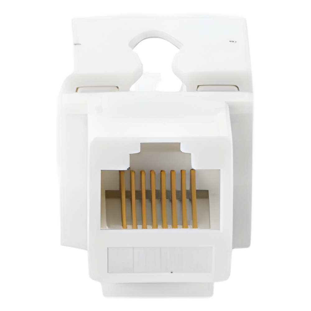 Módulo Jack Keystone Cat5e con Terminación 110 (Punchdown) para Faceplate - Color Blanco